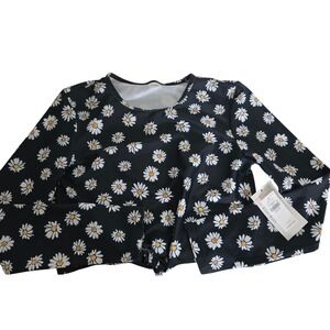 Old Navy Rashguard Long Sleeve Daisy Print‎ Tie Front Top Girls Size L (10-12)